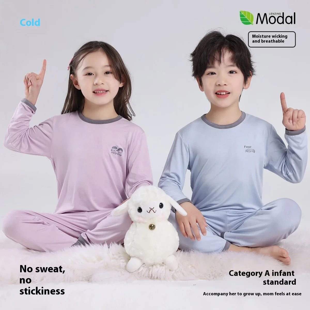 Teen Kids Pajamas Set 2026 Summer New Modal Loungewear Boys Girls Homewear Baby Thin Air-Conditioning Outfits Ice Silk Sleepwear