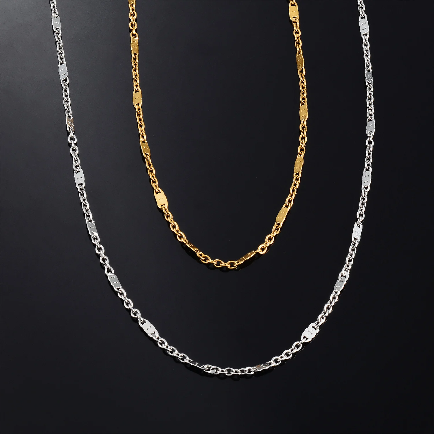 2 mm breite, feine Edelstahlkette, 18K vergoldet, O-Kette für DIY-Schmuckherstellung – Detail 5