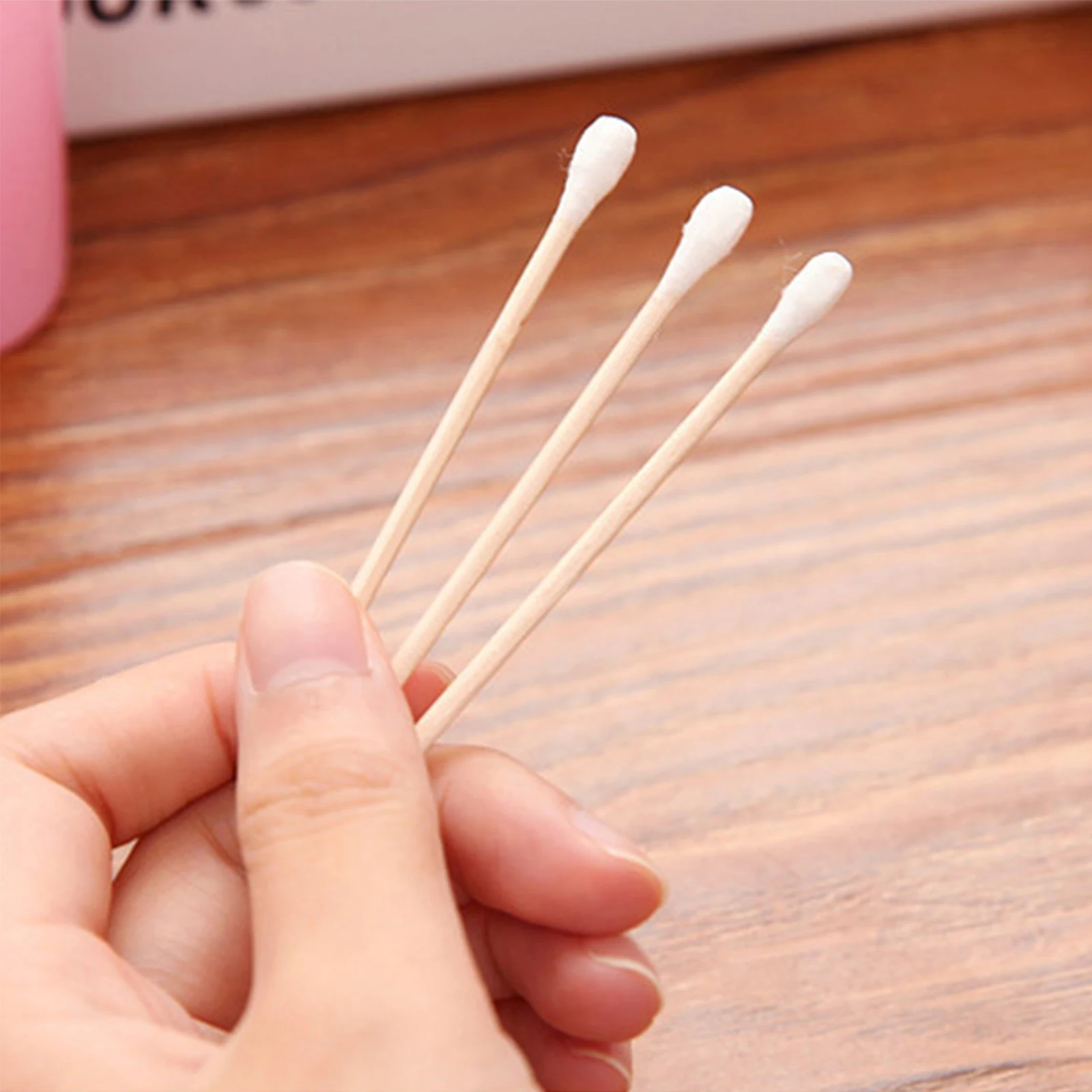 مسحات قطنية عالية الجودة برأسين، ناعمة، غير تساقط، صحية، مناسبة لنظافة الأذن، المكياج، إزالة المكياج، التنظيف #6