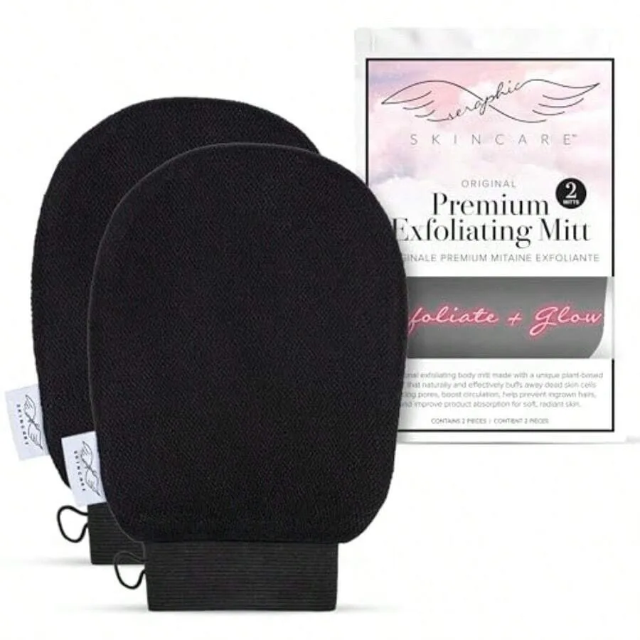 

P Eoliating Mitt For Body 2pc 100% Vegan Coe Body Crub Glove Kea Korean Wahcloth Body Eolia For Elf-Tan Removal And Kei Pilari