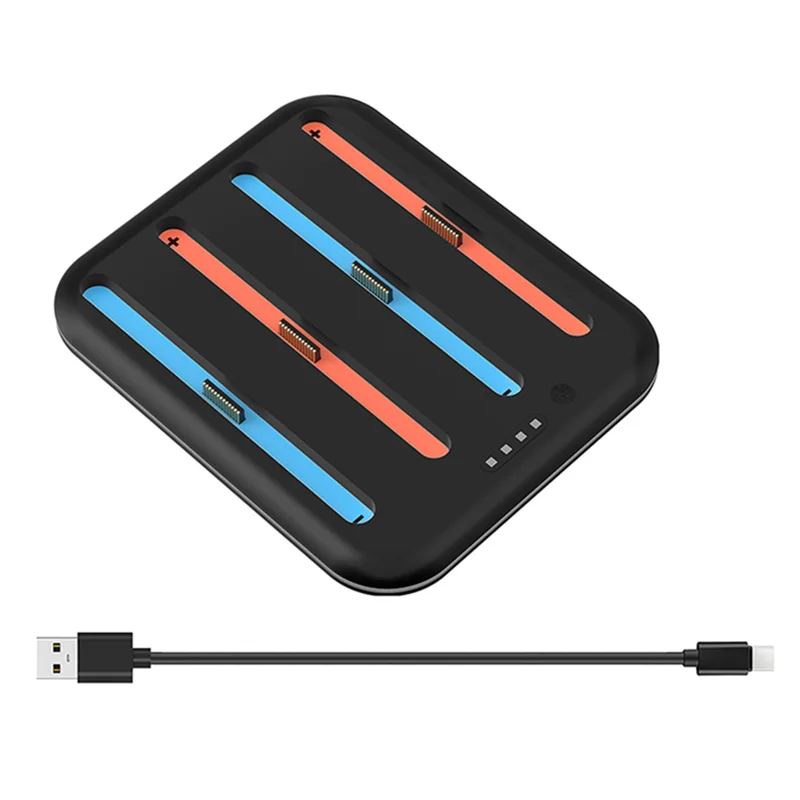 VO-For Joy-Con جهاز شحن لنينتندو سويتش 2 مؤشر LED 4-محطة شاحن وحدة التحكم مع كابل B