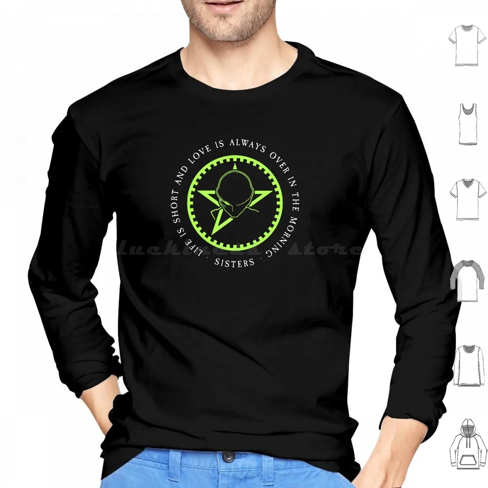 The Sisters Of-Modern Logo-Lime Green Hoodies Long Sleeve Eighties 80S Siouxsie Siouxsie The Banshees Goth Darkwave