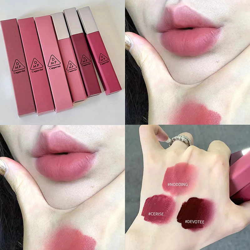 【WHB43】Cappuvini Matte Velvet Lip Glaze, feuchtigkeitsspendender, glatter, langanhaltender Lippenstift, Antihaft-Becher, einfach aufzutragender Make-up-Lipgloss