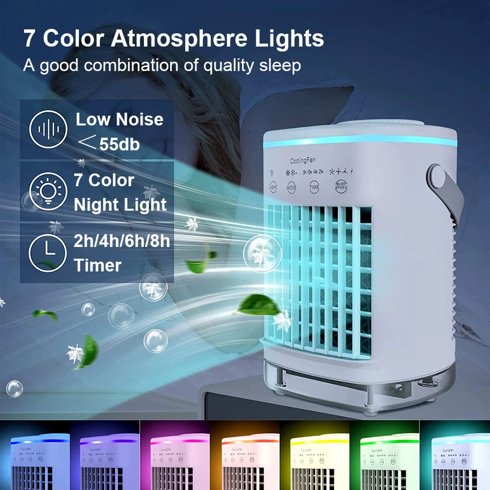 Portable Fan Air Conditioner Air Cooler Humidifie Electric Fan 3 in 1 4 Speed Wind Mini Air Conditioning For Office Household