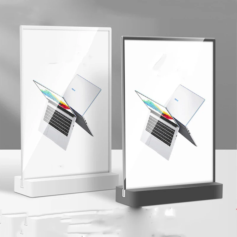 Acrílico Tabela Preço Display, Cartão de Promoção, A5 Sign Table, Cartão Decca Stand, Photocard Titular, A4