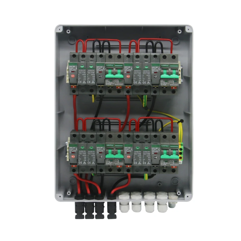 Imagem -03 - Solar Fotovoltaica pv Combiner Box Fusível de Proteção contra Raios Mcb Spd Impermeável Ip65 Entrada Saída dc 550v Atacado
