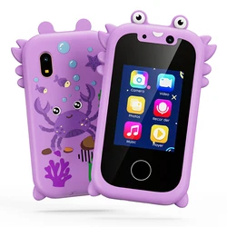 Teléfono inteligente para niños, juguetes para niñas, regalos de Navidad, pantalla táctil, teléfono móvil de aprendizaje para niños pequeños con cámara Dual, reproductor de música