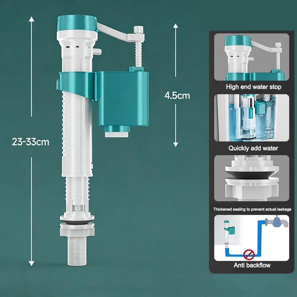 

Adjustable Toilet Cistern Fill Valve Replacement Dual Flush Entry Inlet Flush Valve Silent Bottom Siphon Toilet Float Valve