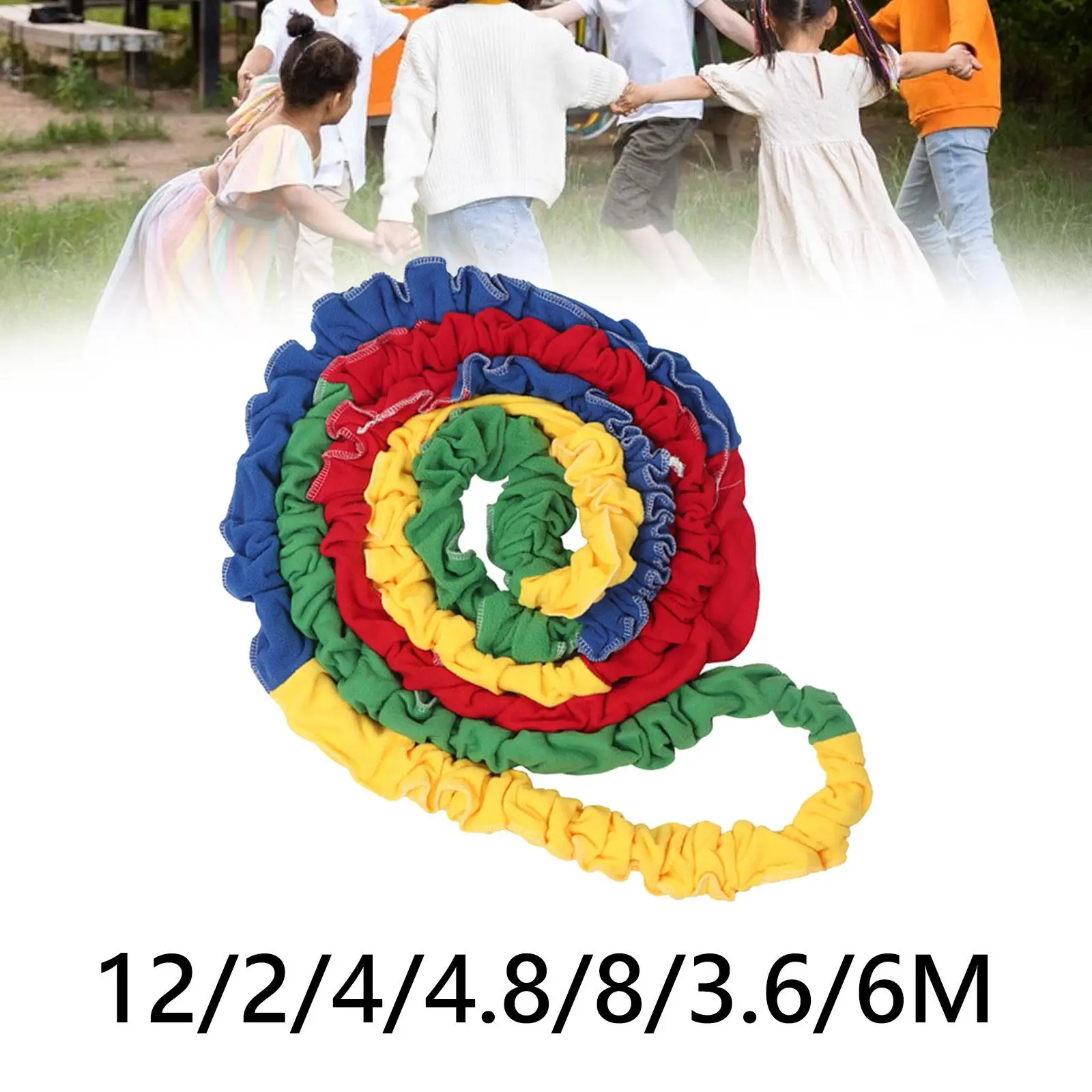 Corda elastica cooperativa premium Movimento dinamico Colore arcobaleno Gruppi Gioca a attività al coperto Fascia di resistenza portatile per bambini