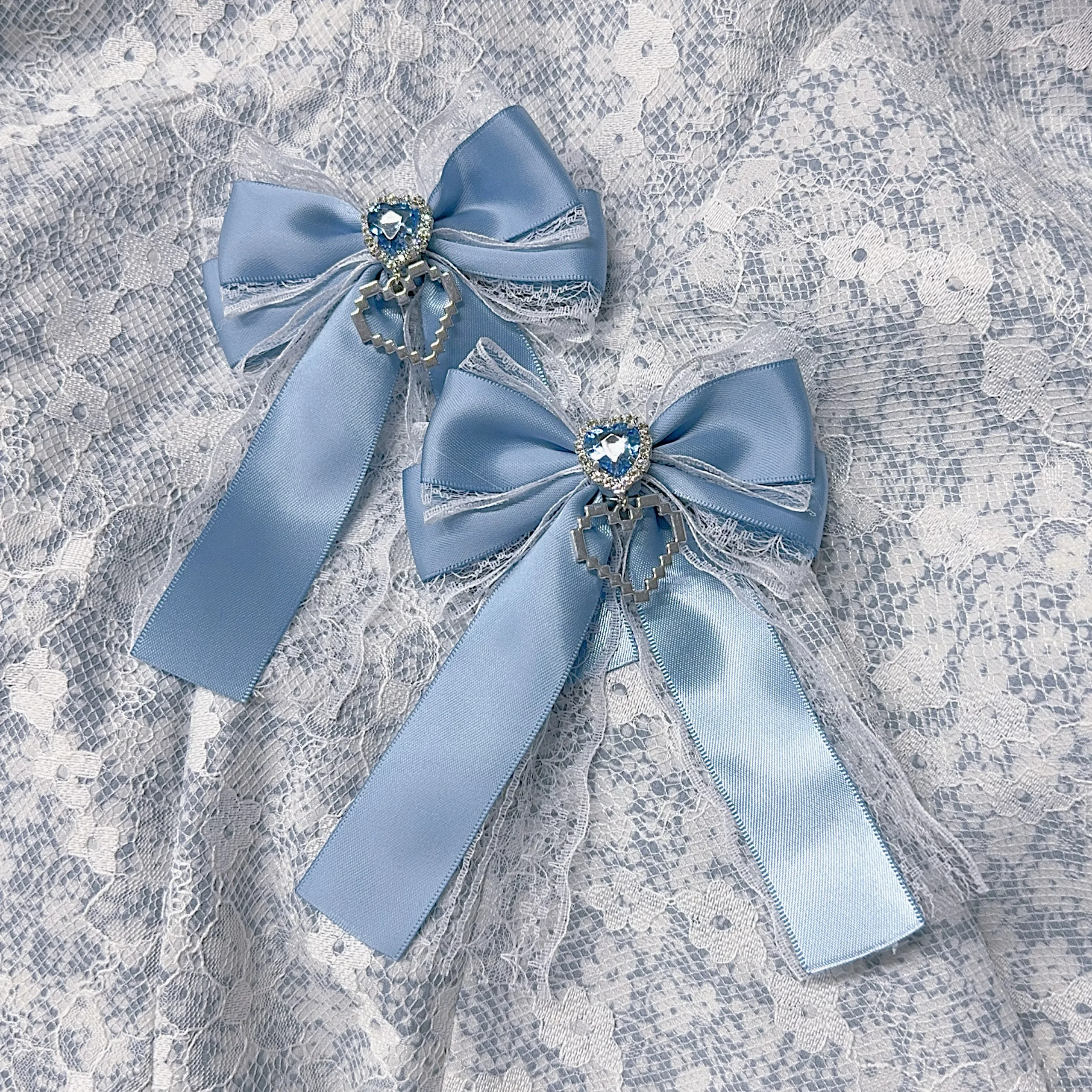 1pair Lace Ribbon Bow Sweet Lolita Ita Bag Accessories Hand Made Hair Hoop Bowknot Anime Anime Cosplay Crafts
