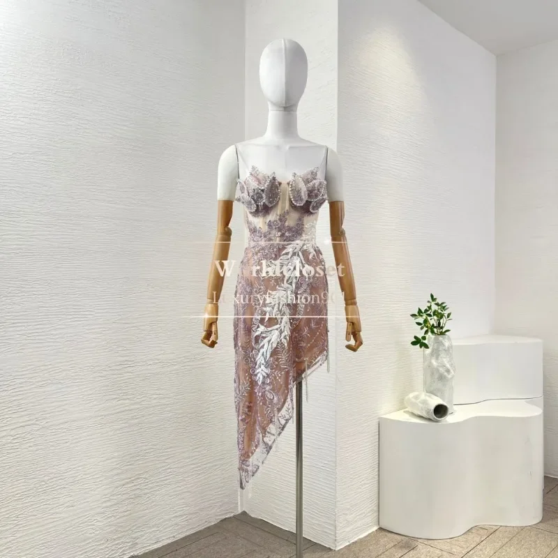 

Violet Sleeveless Tube Top Lace Mini Dress 2025