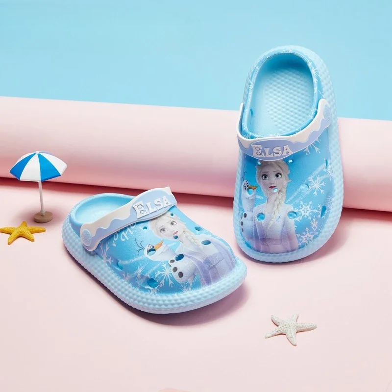 Disney Princess Frozen Elsa Summer Children\'s Slipper Kids Sandals Girls Garden Shoes Waterproof Slippers Hole Shoes