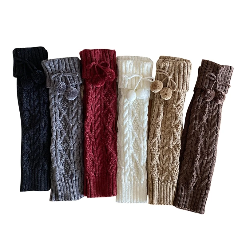 Girls Leg Warmers Soft & Breathable Knitted Leg Cover Socks Sleeve for Teens Solid Color Fashionable Winter Accessory