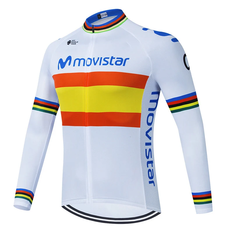 2022 New Movistar Team Long Sleeve Top Cycling Jersey MTB Bike Clothing Wear Autumn Bicycle Clothes Men Mallot Ciclismo Hombre