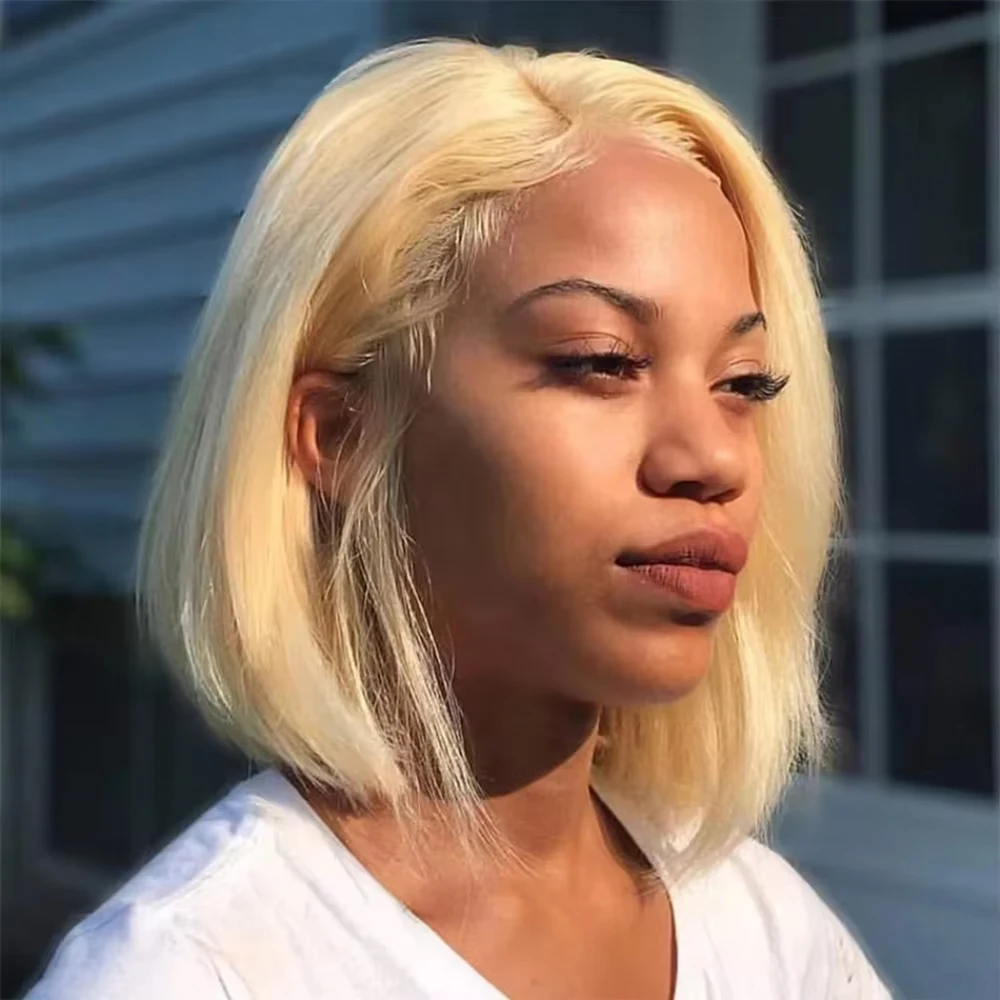 

Short Straight Bob Wig Human Hair Wigs Blonde 613 Colored Lace Front 13x6 13x4 Lace Frontal 8 16 inches Human Hair Wig For Women