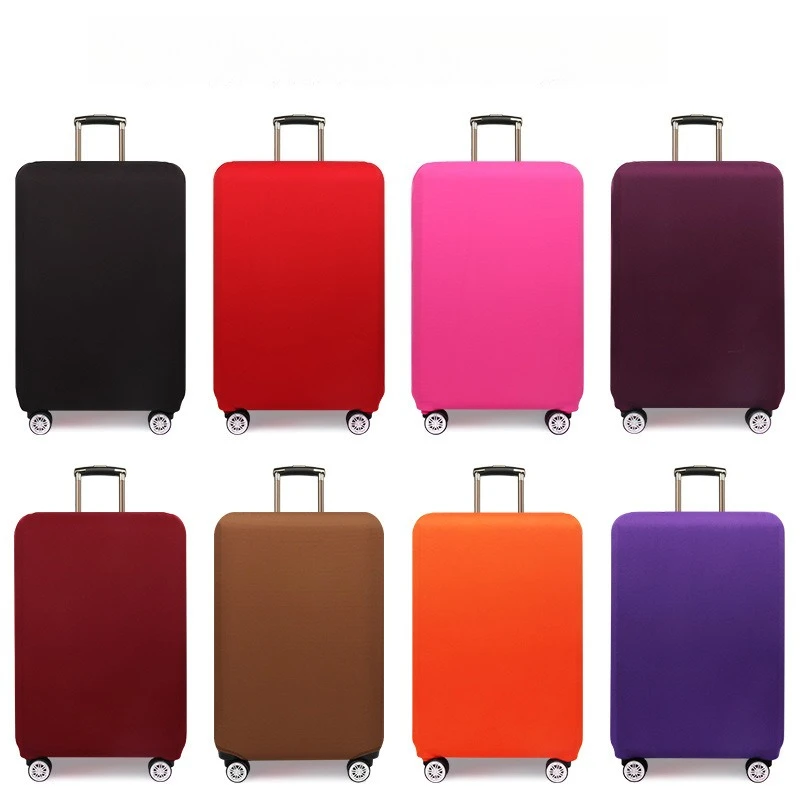 

2Pcs Solid Color Thickened Wear-resistant Elastic Case Cover Luggage Protective Cover Tie Rod Travel Leather Case Dust Covers