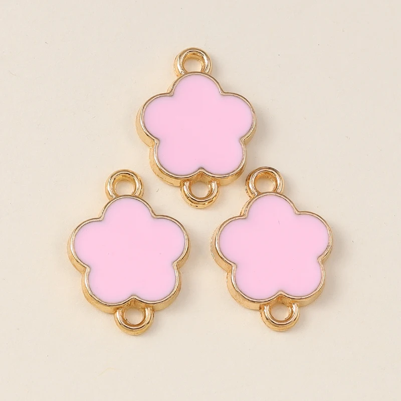 20 Stück modische, bunte Emaille-Blumen-Anhänger, Verbinder für die Schmuckherstellung, DIY-Halsketten, Armbänder, handgefertigtes Kunsthandwerk, Zubehör – Detail 26