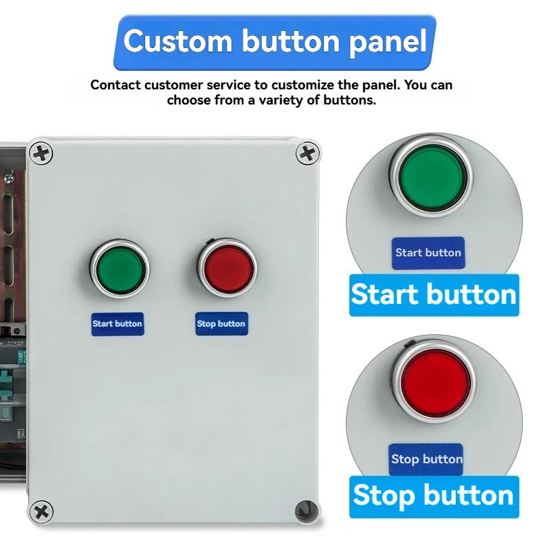 عالية الطاقة مقاوم للماء IP65 صندوق التحكم في الهواء الطلق بدء/إيقاف مفتاح بـزر دفع التحكم مع الأسلاك 380 فولت/220 فولت المقاولين العجلات #1