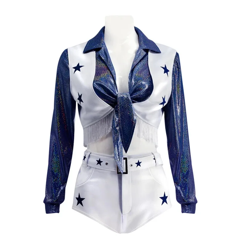 Xixixi-Disfraz de porristas de fútbol para mujer, chaqueta Sexy, pantalones cortos, traje con cinturón, fiesta de Halloween, puesta en escena