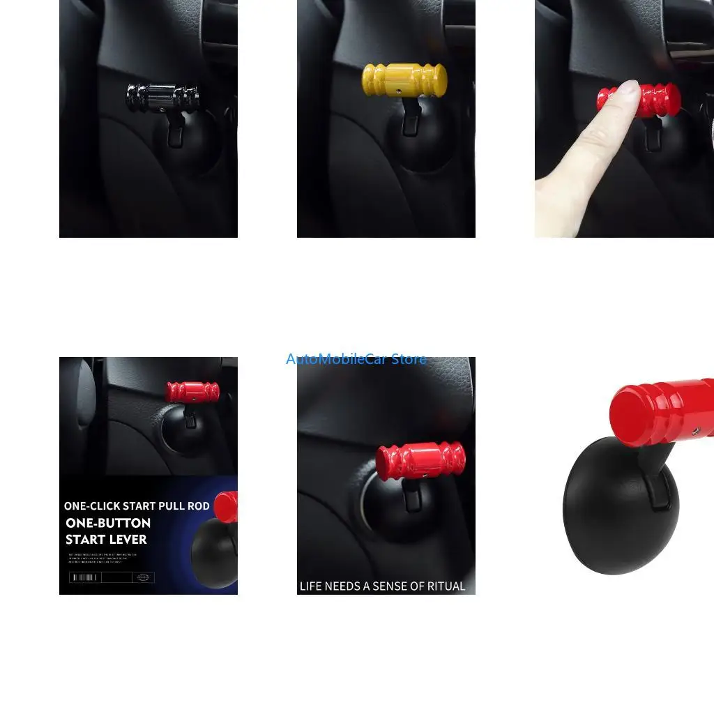 G8TE Engine Start Button Cover Pull Down Rod Car Engine Start Stop Button Joystick