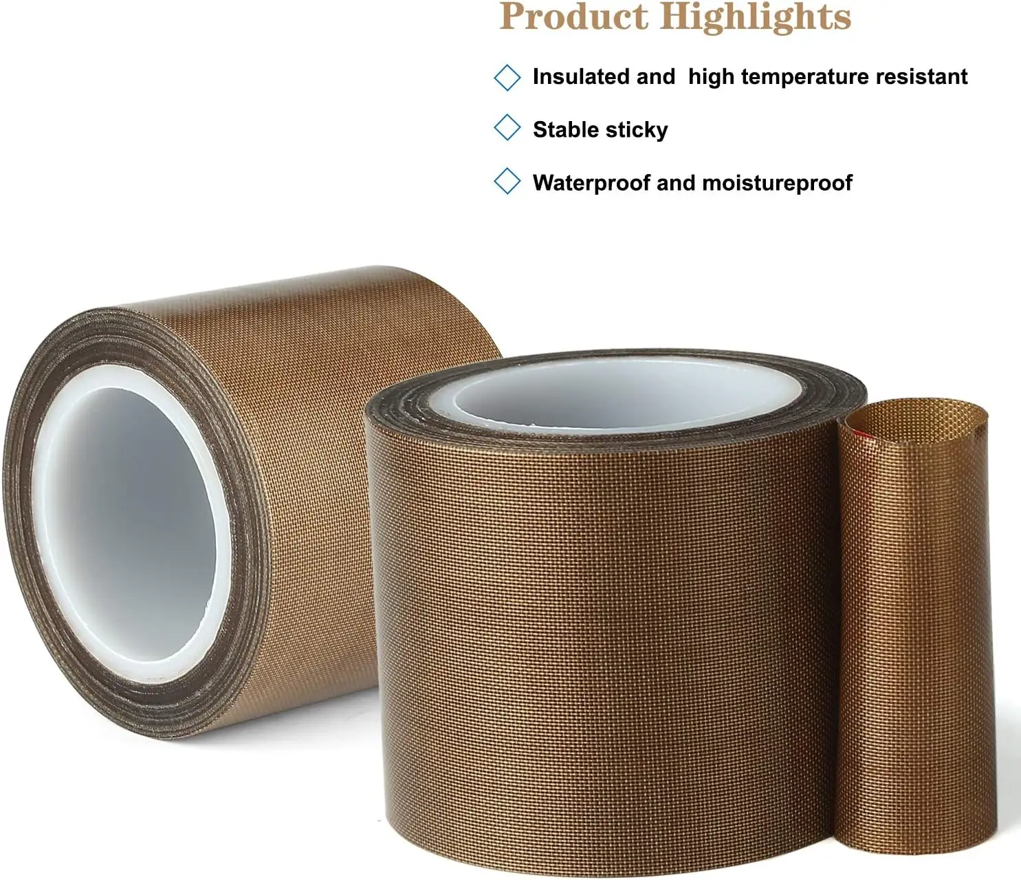 High-Temperature Polytetrafluoroethylene Fabric Tape, Suitable for Vacuum Sealing Machines, Manual and Pulse Sealing Machines