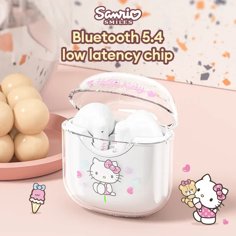 Sanrio Kuromi Bluetooth 5.4 Earbuds BL19 Cute Hello Kitty TWS Wireless Headsets Kawaii Cinnamoroll Noise Reduction Headphones