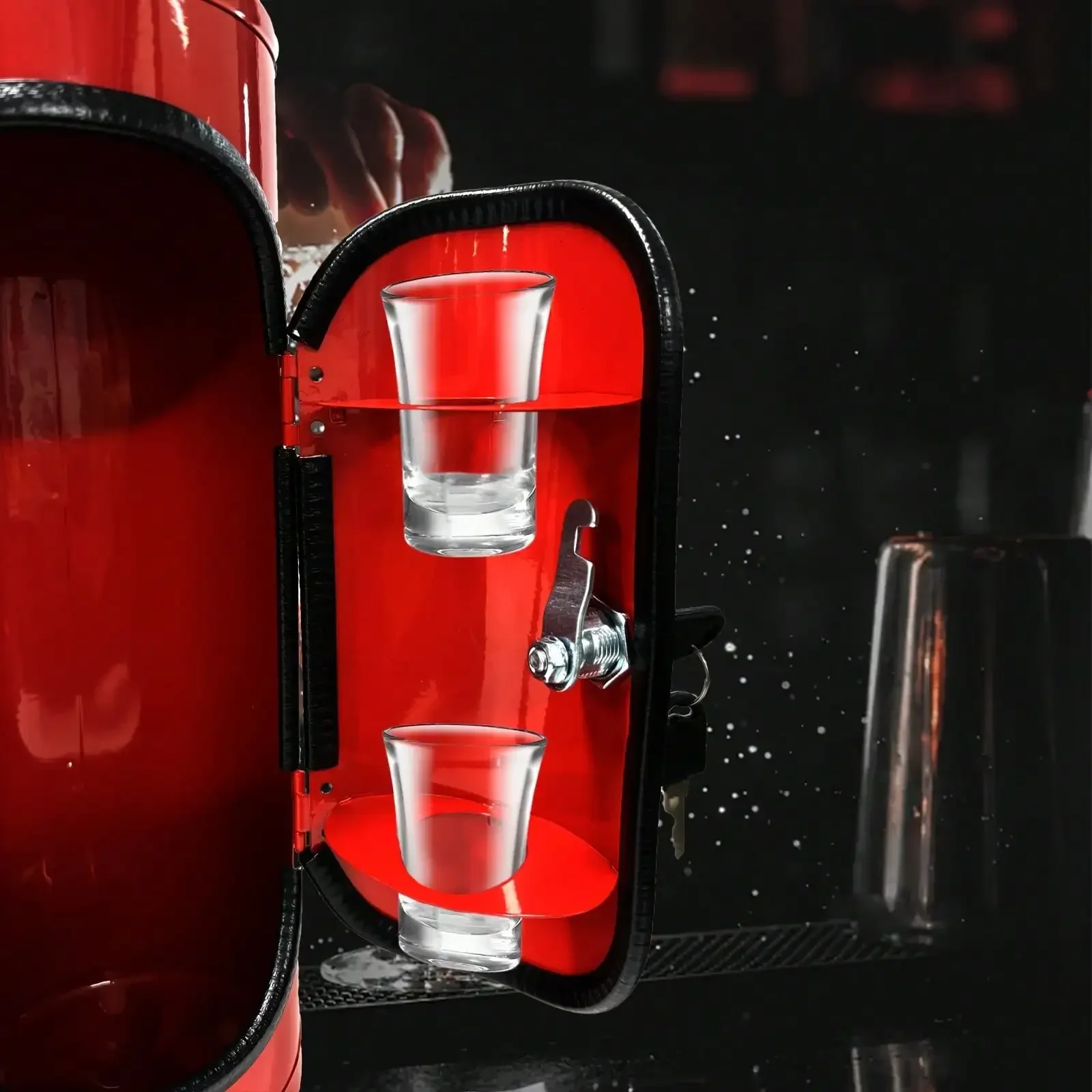1pc Iron Fire Extinguisher Shaped Mini Bar Beverage Holder Portable Liquor Dispenser, Ideal For Home Decor And Outdoor Picnics