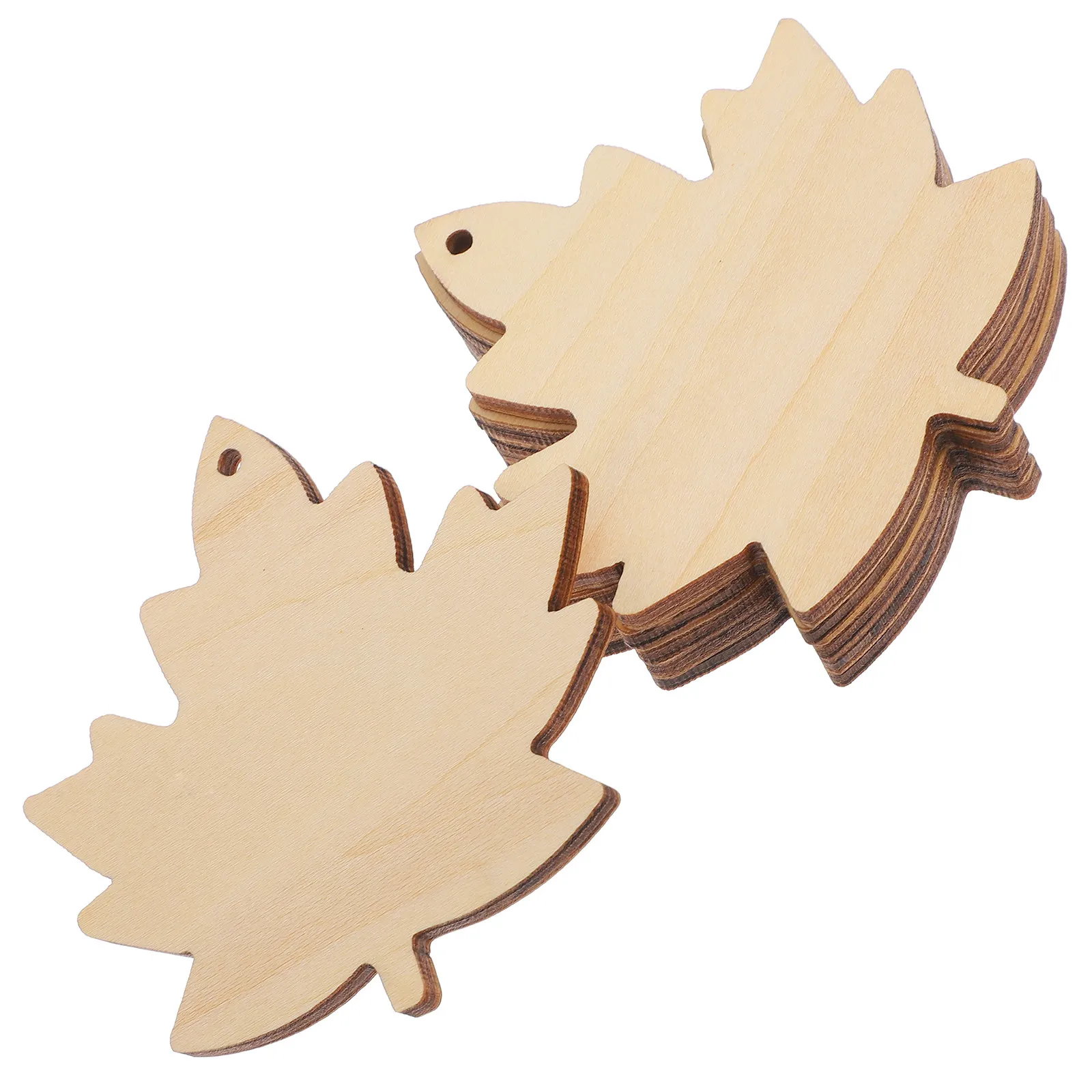 

6Pcs Natural Maple Wood Fall Leaf Cutouts Unfinished DIY Craft Pieces Smooth Surface Painting Decorating Halloween