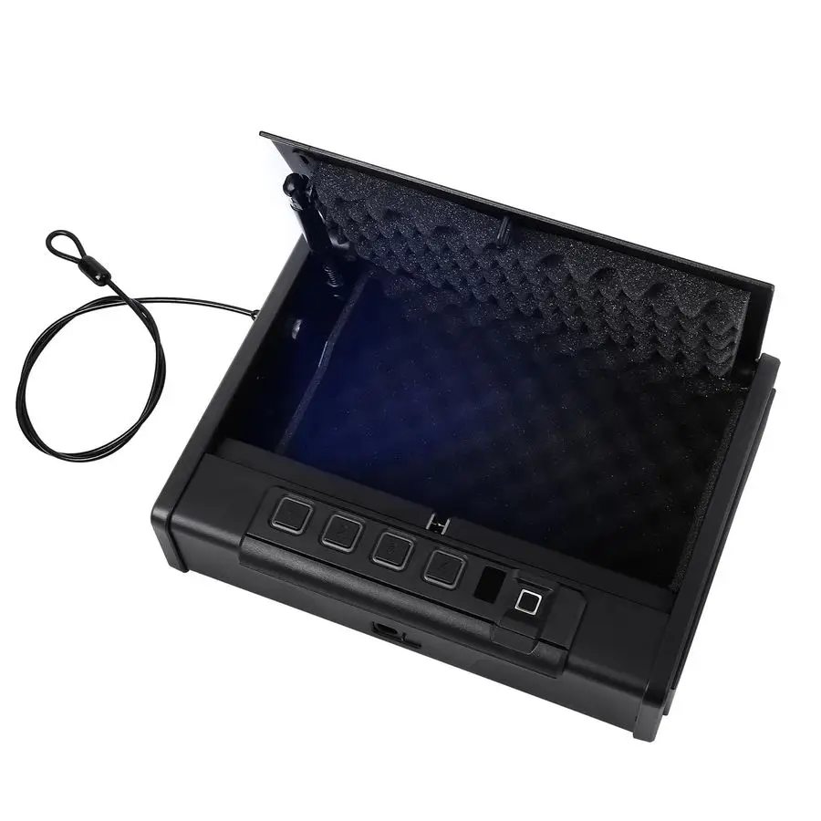 Gun Safe, Biometric Gun Safe for Pistols, Three Ways Quick Access Pistol Safe Fingerprint Handgun Safe with Keys and Keypad, Bio