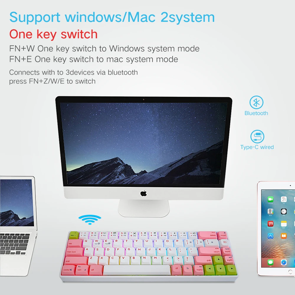 High Quality Wholesale Cheap Mechanical Keyboard 68 Keys Mechanical Keyboard Computer Mechanical Keyboards