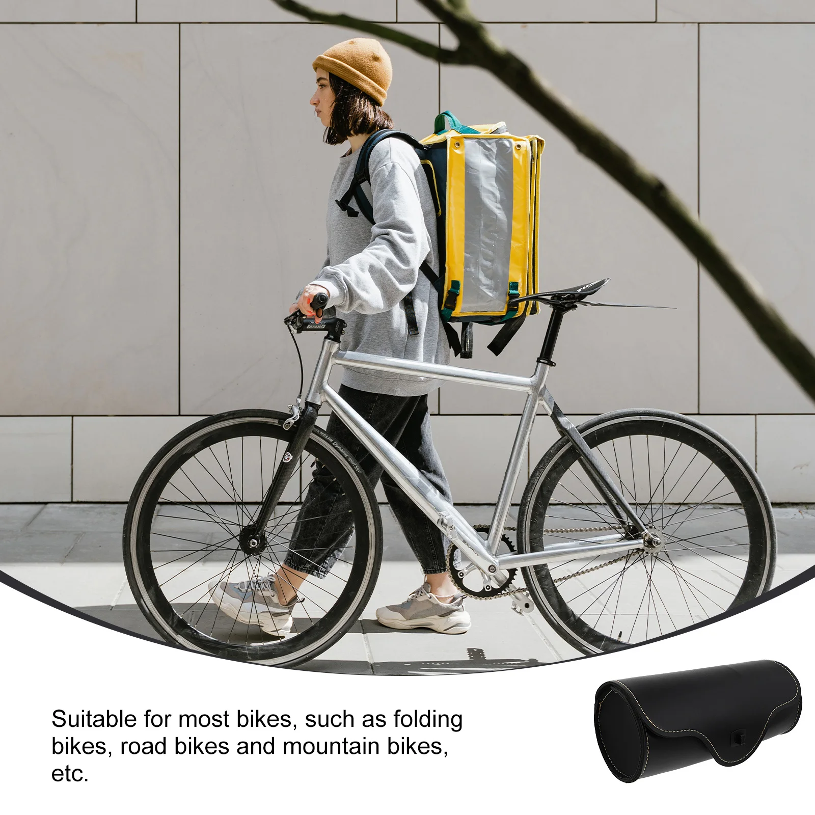 

Motorcycle Luggage Bags Bike Side Pouch Handlebar Bag Non-woven Fabric Waterproof Large Capacity Black Tail for Folding Road