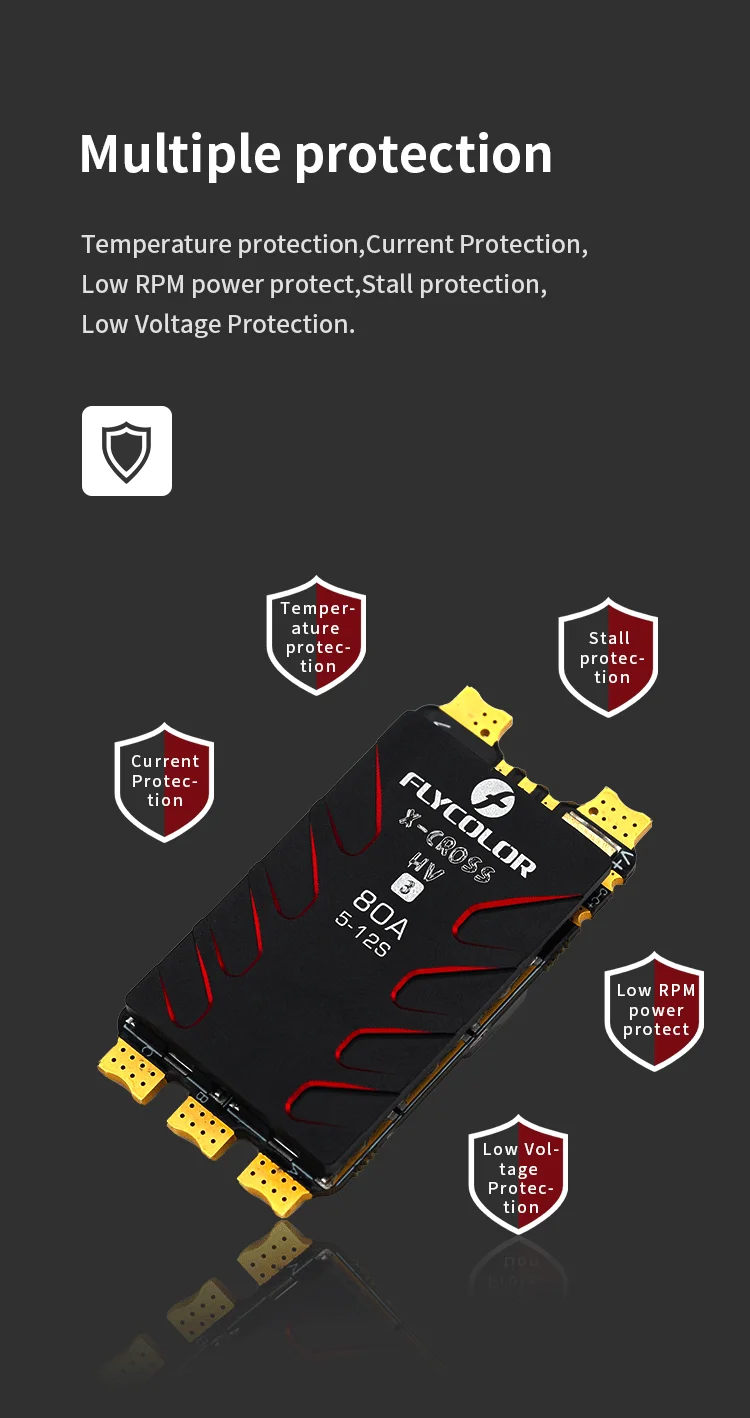 FLYCOLOR X-cross HV3 ESC, Drehzahlregler für Motorsteuerung, BL-32, 5-12S, 60A, 80A, 120A, 160A – Detail 4