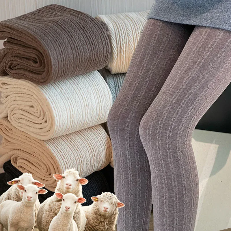 

Vintage Simple Striped Thermal Tights Women Comfortable Soft Leggings Korean Harajuku Pantyhose Autumn Winter Fashion Stocking