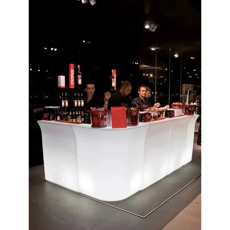2026 Commercial activity water bar table combination cocktail mixing table outdoor mobile luminous bar table