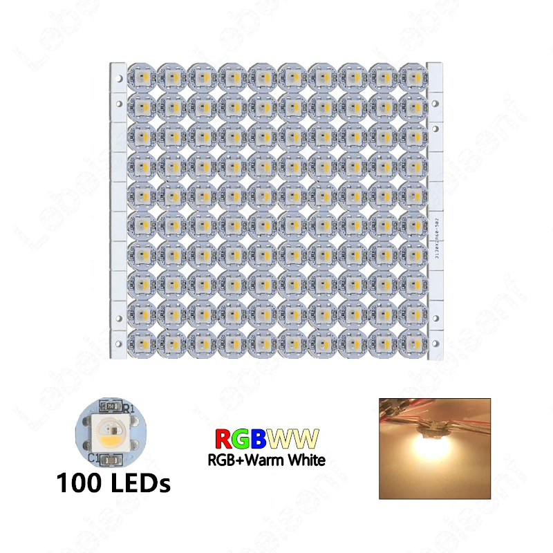 Imagem -03 - Lâmpada Sk6812 Levou Módulo Pixel de Cor Redonda Pequena Placa em Rgbww Smd 5050 Rgb Rgbcw Rgbnw Built-in 6812 Endereçável ic Dc5v 100