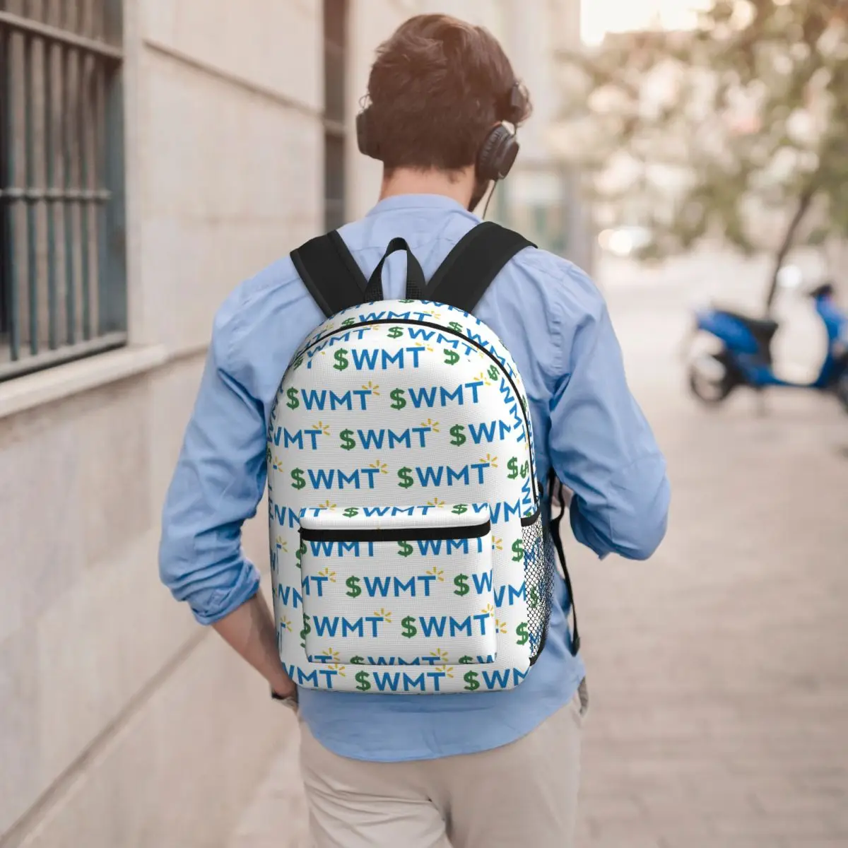 WMT Stock Ticker (Walmart) Student Backpack School Bag Hiking Travel Daypack for Boys Girls Bookbag Shoulder Bags