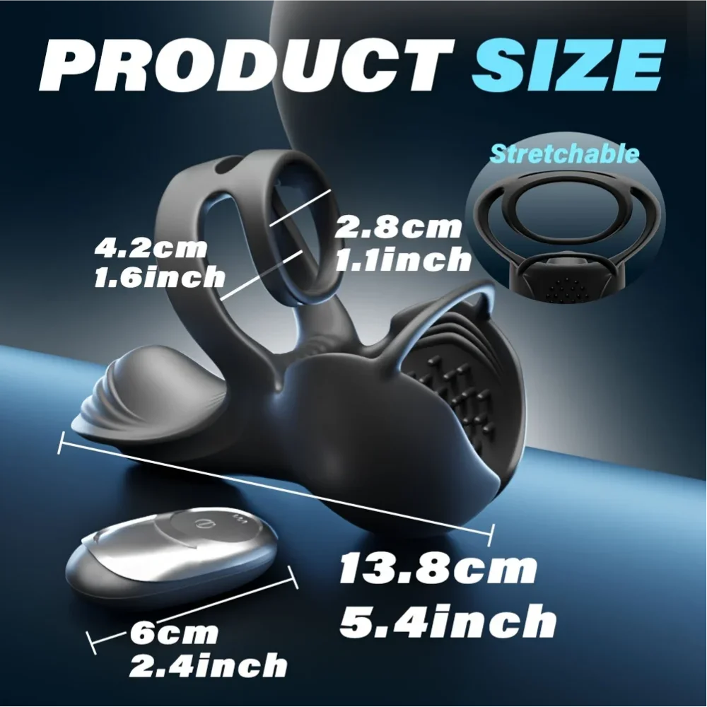 Male Penis Ring Cock Vibrator with Heating Function Testicle Stimulator + App Control Vibration Adult Couples Sex Toy for Men - Image 5