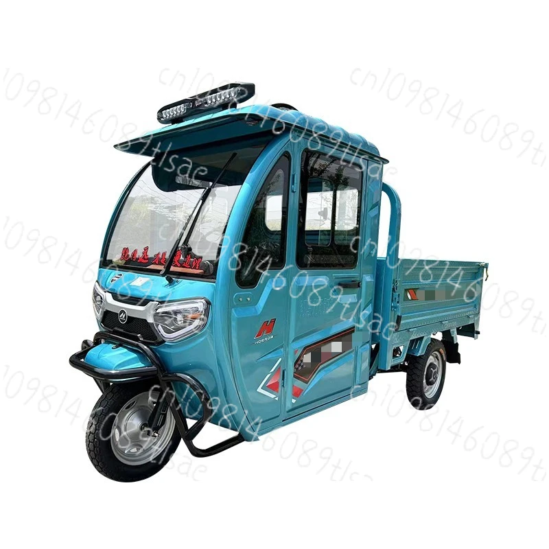 

New Semi-Closed Electric Tricycle - Oil-Electric Dual-Purpose Adult Car with Shed, Battery-Powered Agricultural Vehicle
