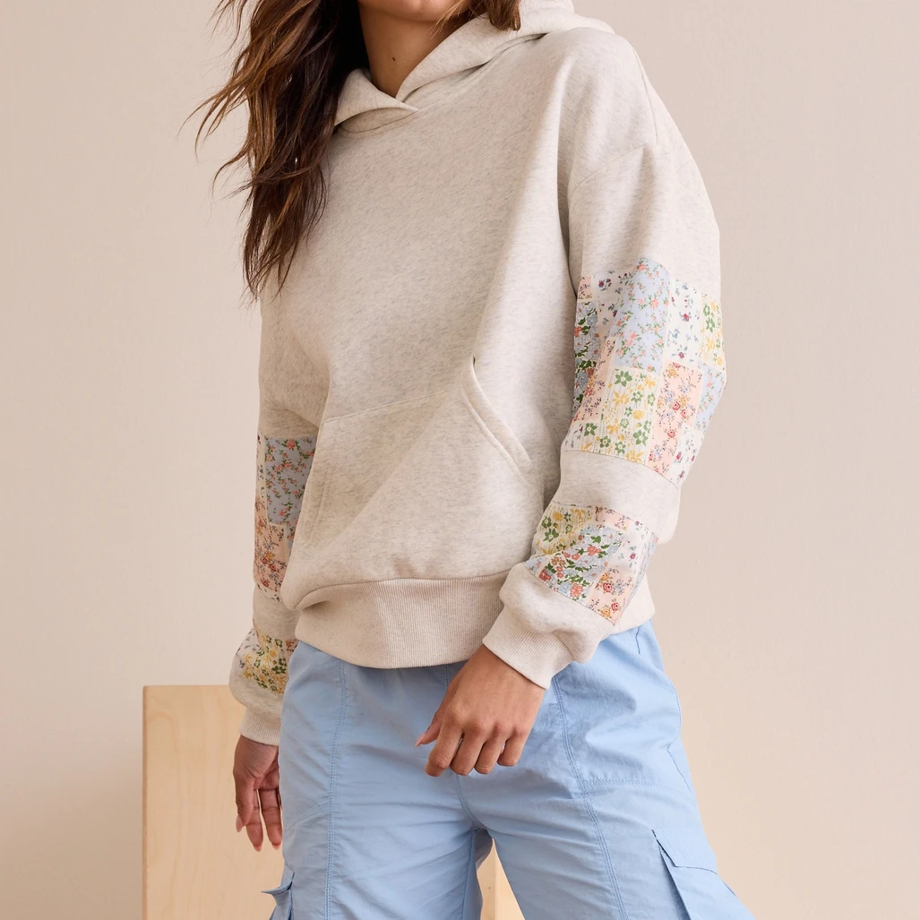 Premium K Pop Alternative Clothes Hoodies Y2K Flower Patchwork Hoodie Sweatshirt voor dames