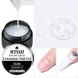 Mtssii Semi Permanent Nail Extension Gel, unhas duras UV, dedo Prolongar, nu claro branco, unha polonês, rosa brilhante, 10 20ml