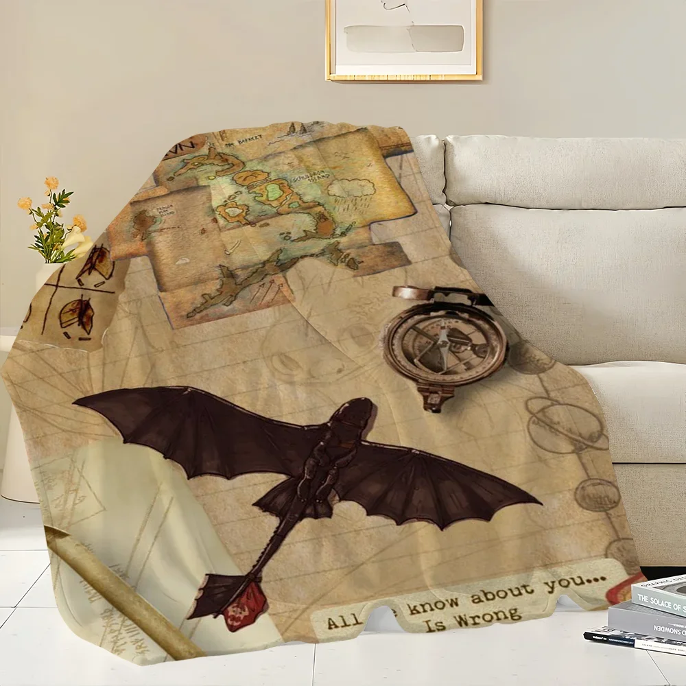 H-How To T-Train Y-Your D-Dragon Skicomfort دافئ ناعم للمنزل للأطفال بطانية غداء مناسبة لغرفة المعيشة والمكتب هدايا السفر اليومية