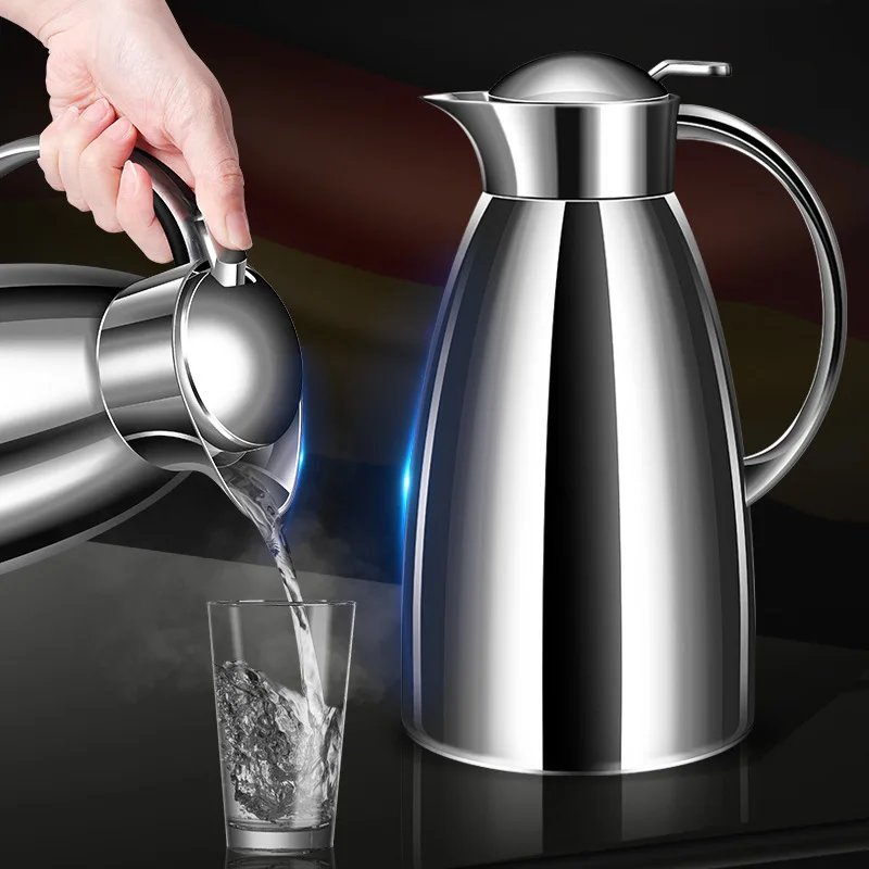 

D5 68oz Stainless Steel Thermal Carafe Double Walled Vacuum Insualted Thermos/Carafe with Lid 2L Large Capacity Coffee Tea Pot