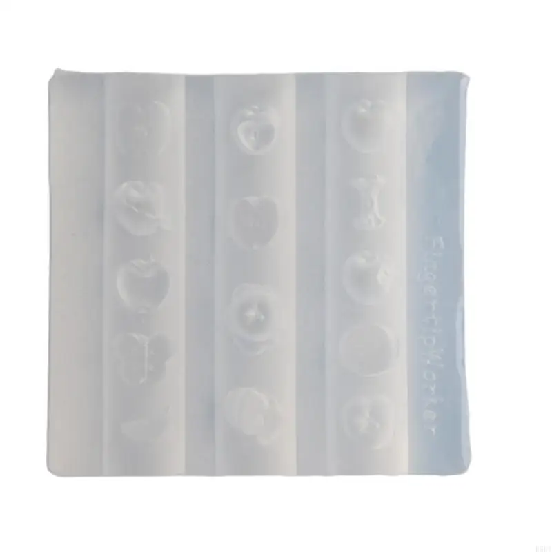 

E56A Art Silicone Stamp Mold for Party and Salon Apples Shaped Manicure Mould Embossed Stencils for Women Girls