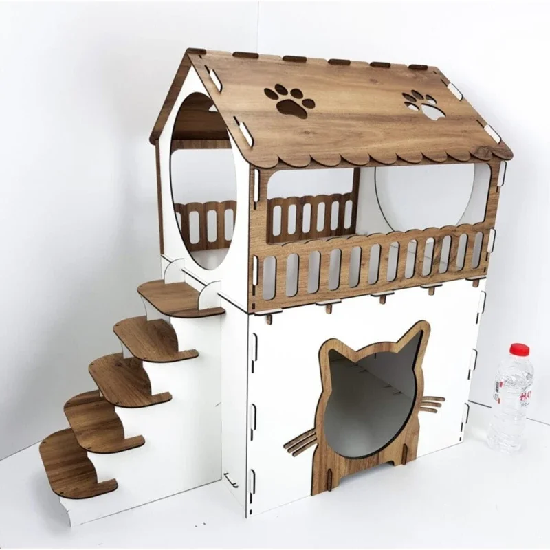 Terrace Layer Cat House for Disassemble Installed Two layer