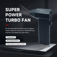 130000RPM Mini Turbo Jet Fan Brushless Motor Wind Speed 52m/s Industrial Duct Fan X3 Adjustable Speed Version Violent Blower