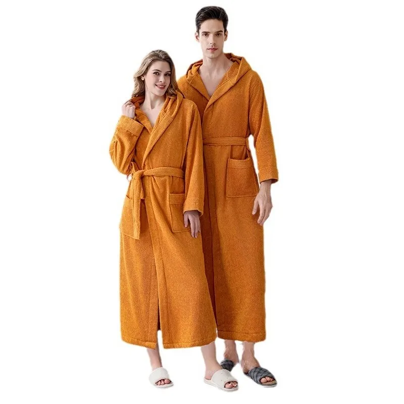 100% Cotton Towel Kimono Robes Women 2024 New Bath Robe Nightgown Home Service Basic Solid Hotel Spa Water Uptake  Bathrobe