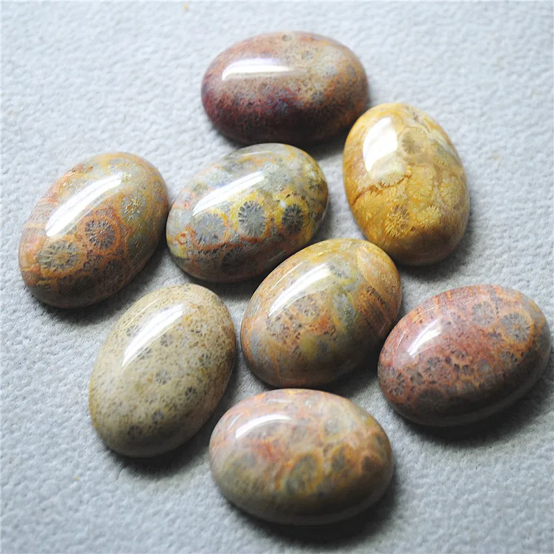 5PCS Natural Jasper Stone Cabochons Oval Shape No Hole New Agate BEADS Cabs Size 18X25MM Wholesale Price For Pendants Making