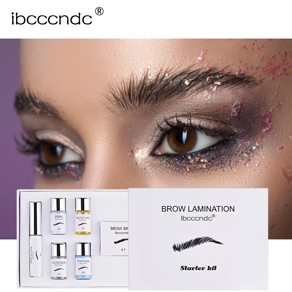 Dropshipping Semi Permanent Brow Lamination Kit Eyebrow Lifting Perming Lotion Brow Lift Perm Set With Brush Tools Beauty Salon