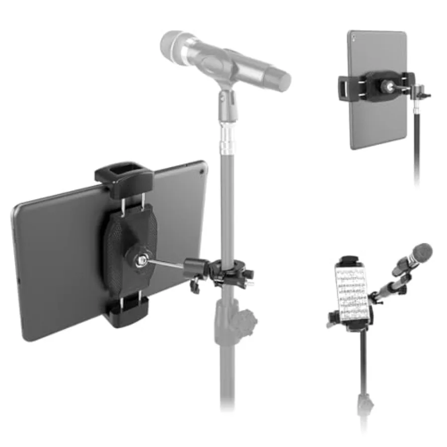 

Kereal Tablet Holder for Mic Stand with 360 Ball and 3 8 to 1 4 Adapter Microphone Stand Music Stand Tablet Phone Holder for T