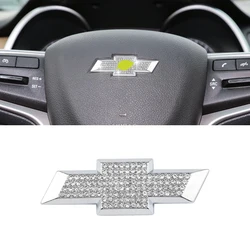 DIYSMART for Chevy Steering Wheel Emblem Sticker Bling Zinc Alloy Rhinestone Accessories Car Interior Badge Decal Cover Trim